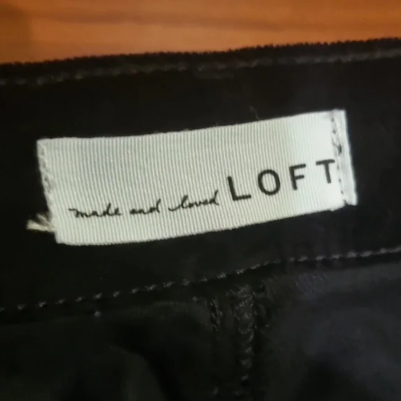 LOFT High Rise Skinny Velvet Pant Black Size 10/30R - Picture 12 of 15